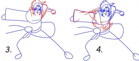 como desenhar corpo inteiro em 4 passos desenho/Naruto. 